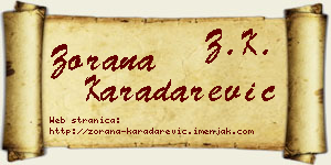 Zorana Karadarević vizit kartica